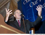 Keynote speaker, Alan Dershowitz, addresses the Real Estate luncheon